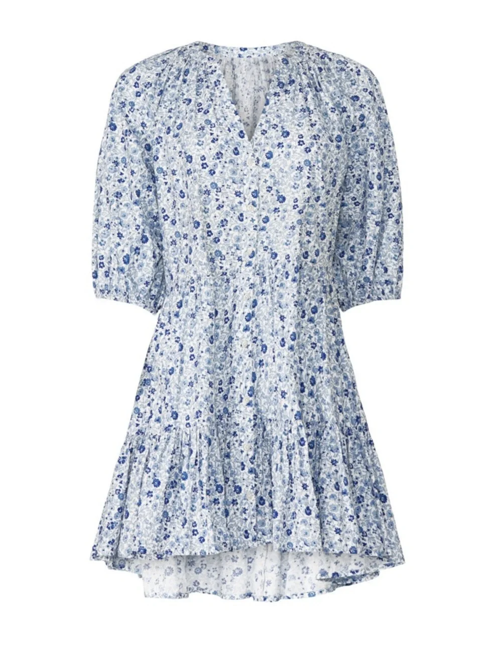 APIECE APART Mitte Mini Blue Floral Mini Dress | Organic Cotton | Size S - Picture 8 of 8